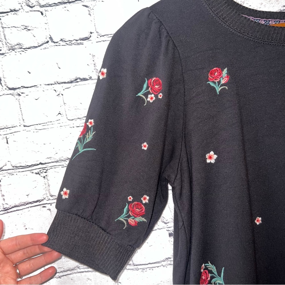 Knox Rose Embroidered Floral Short Sleeve Blouse Size‎ Small - Picture 4 of 7